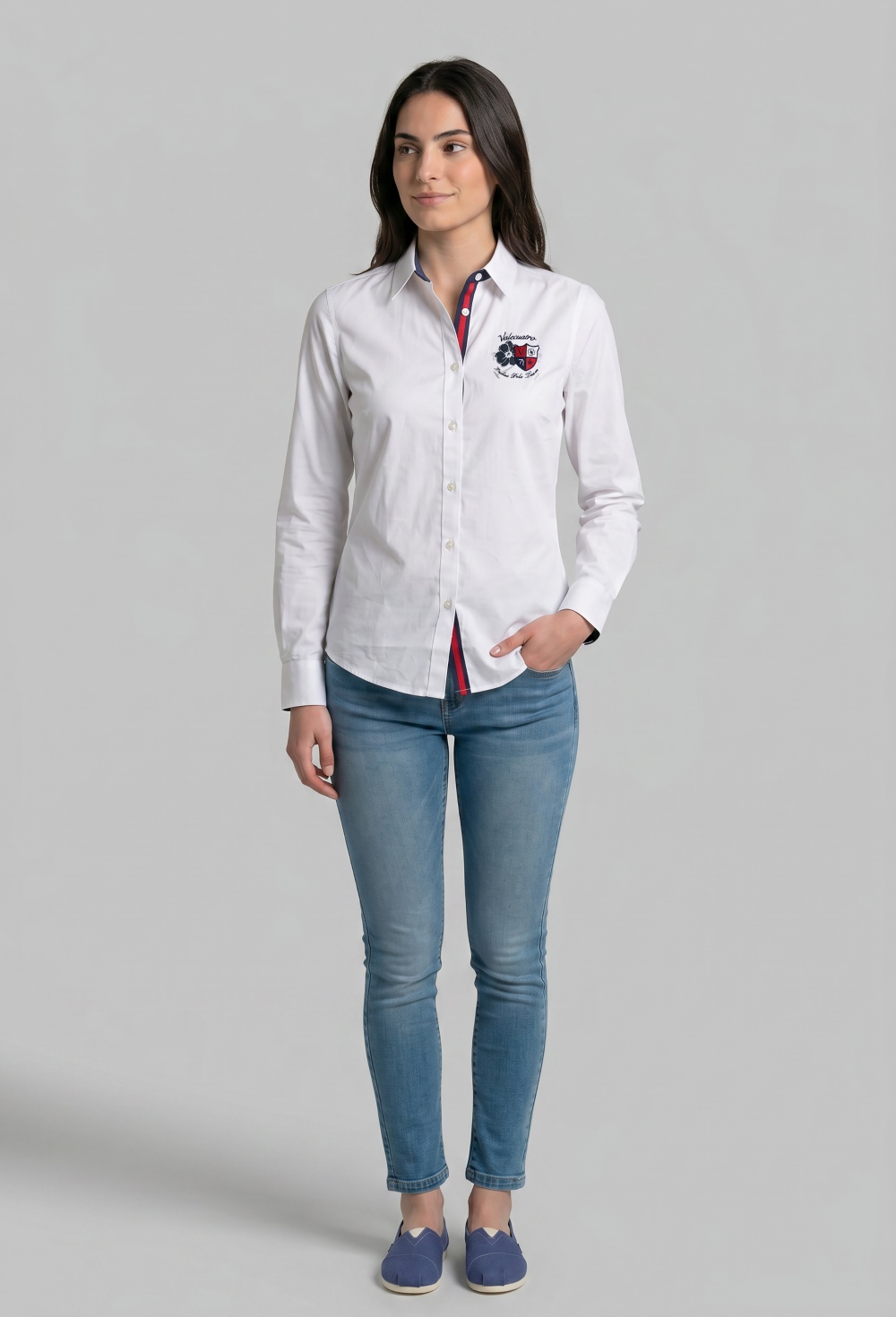 Valecuatro - Camisa bordada Ladies Polo Team blanca