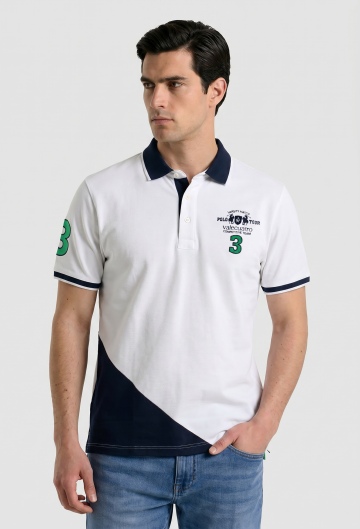 Polo modelo Tour bordado blanco
