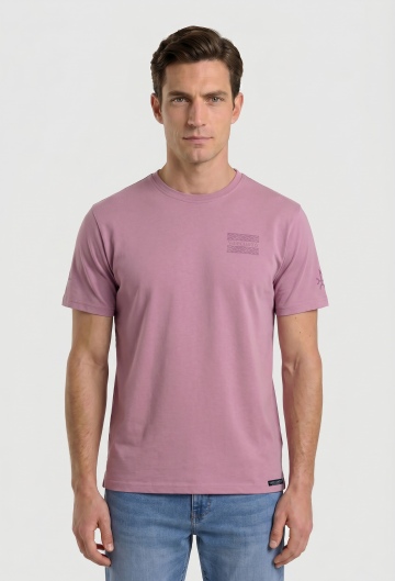Camiseta étnica granate