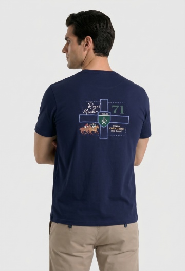 Camiseta Player blanco azul marino