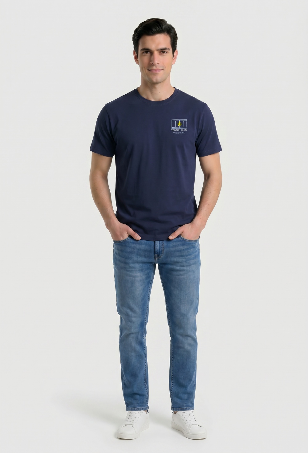 Valecuatro - Camiseta Tennis Club azul marino