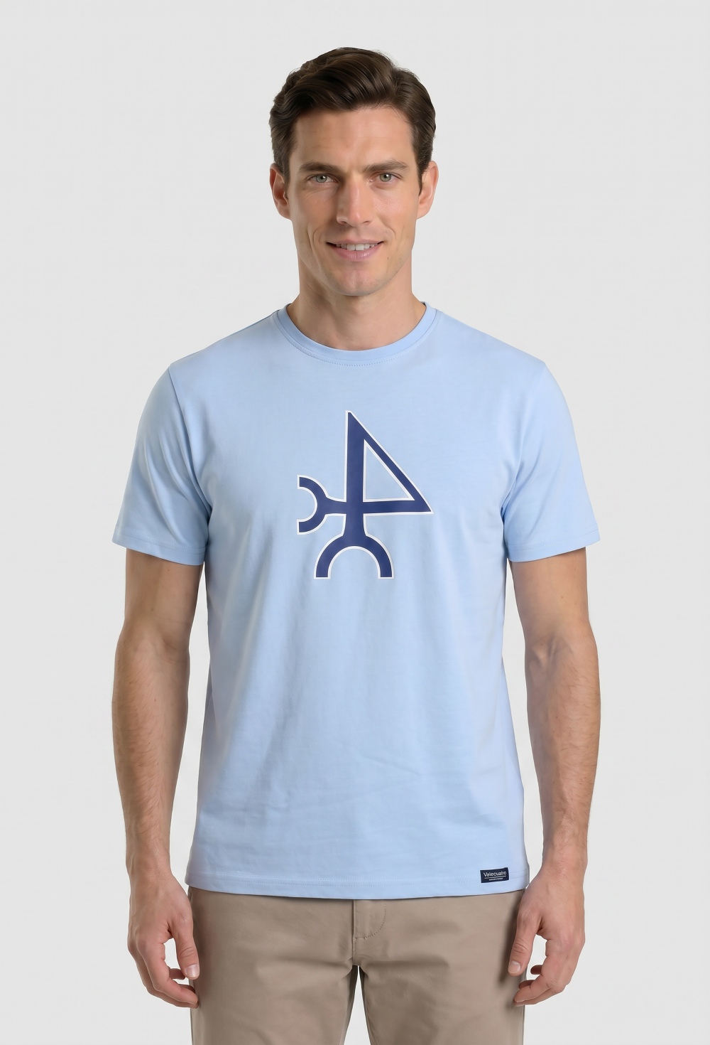 camisetas - Camiseta logo color celeste P26H-6565-CEL