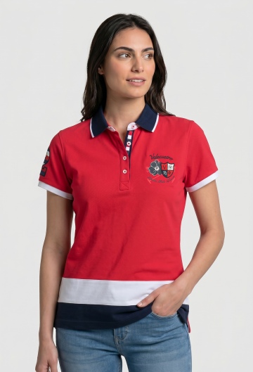 Polo bordado Ladies Team rojo