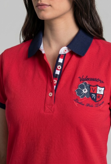 Polo bordado Ladies Team rojo