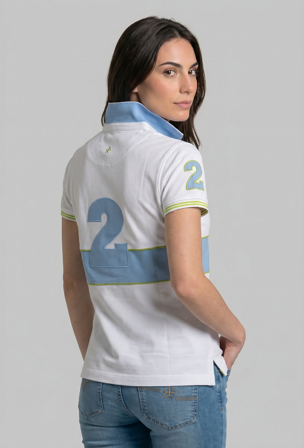 Polo bordado franja Valecuatro blanco - Valecuatro