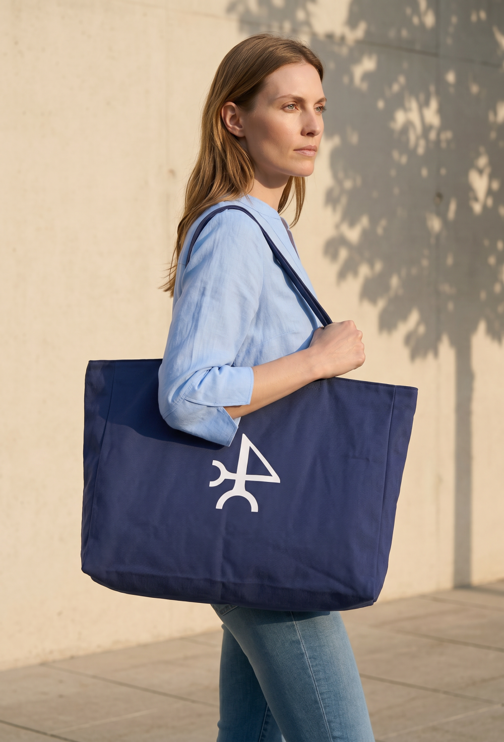 Tote Bag Valecuatro azul marino grande - 29.9