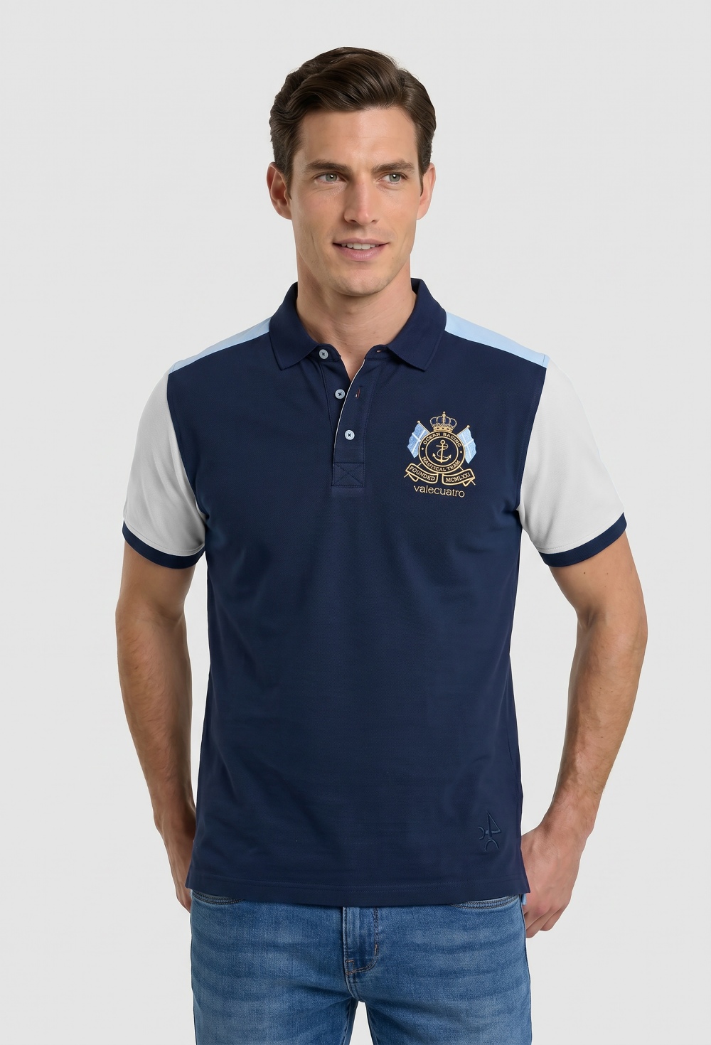 polos - Polo Valecuatro tricolor azul marino P25H-6173-AZM