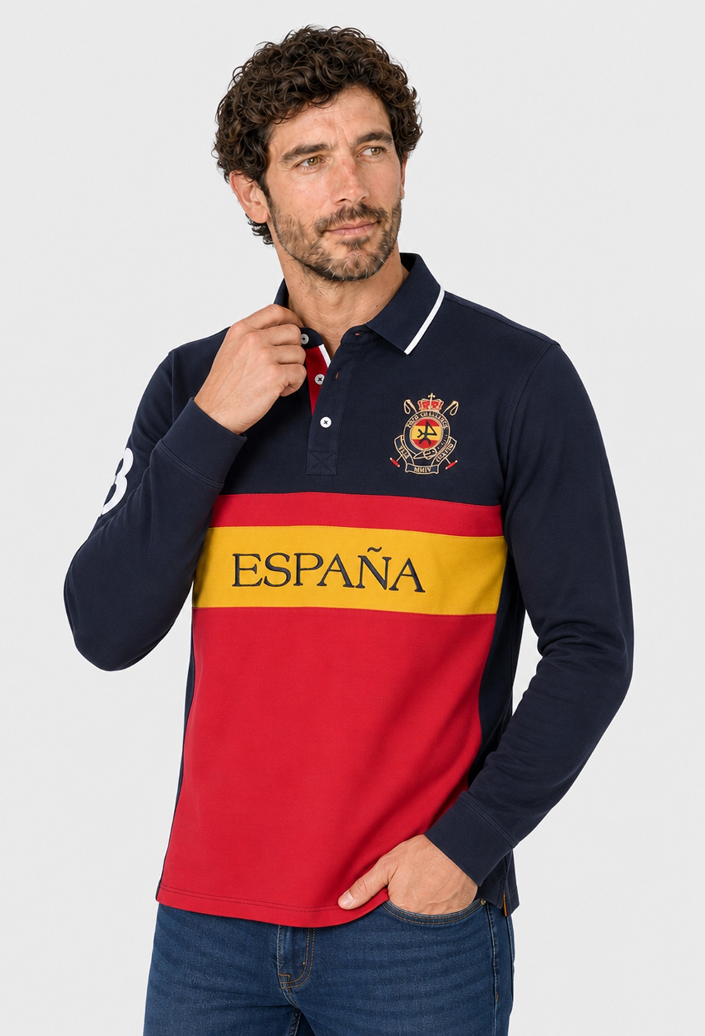 polos - POLO H BORDADO ESPAÑA I25H-6374-AZM